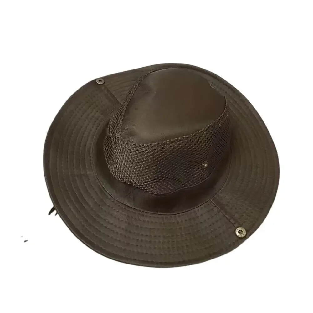 Men's Retro Hiking Hat Coffee Wide Brim Fishing Outdoor Packable New Folds Beach